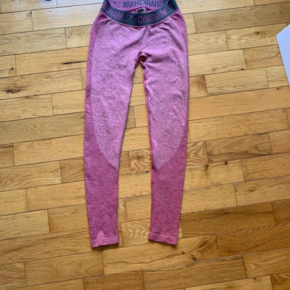 Gymshark Flex High Waisted Leggings – Pink Marl / Charcoal – Size Small - Picture 3 of 9